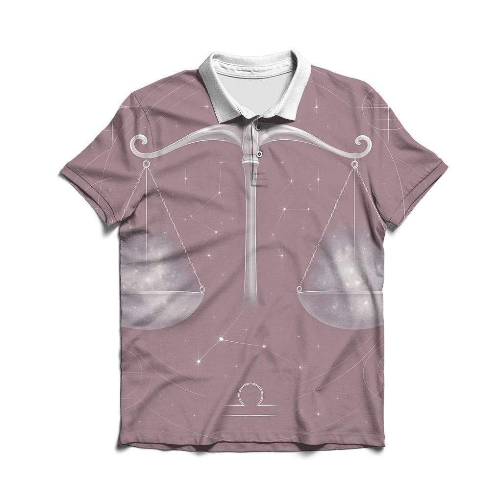 Libra Scales Cosmic Balance custom polo shirts