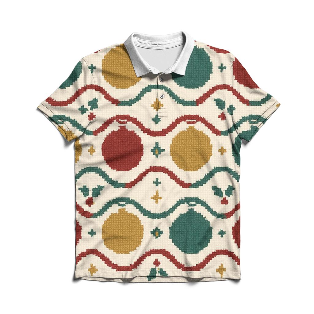 Ornament Ribbon Tapestry Design classic pique polos