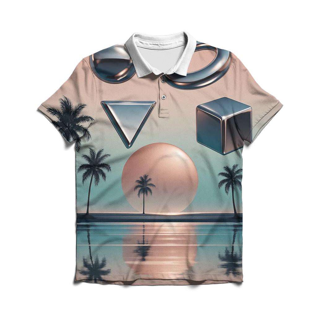 Chrome Mirage Sunset branded logo polo shirts