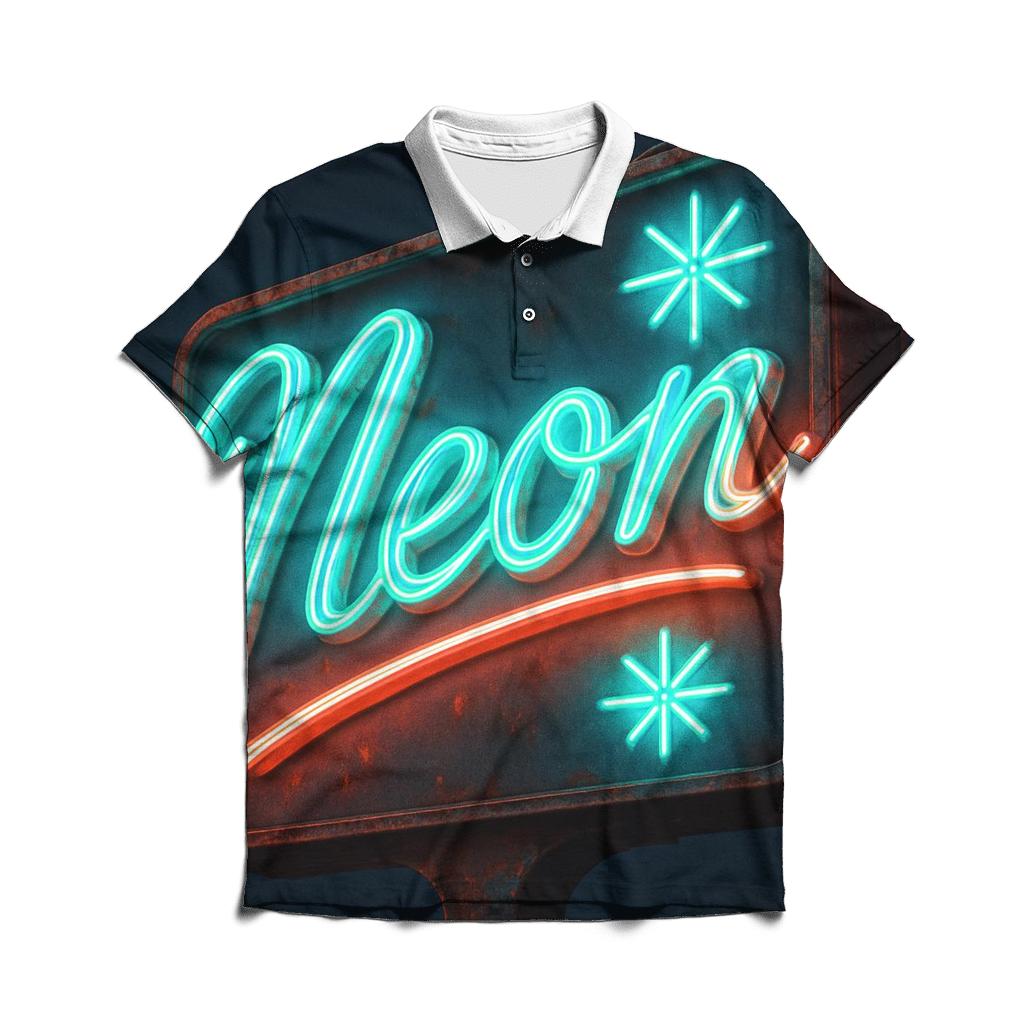 Retro Diner Neon Sign casual sports polo shirts