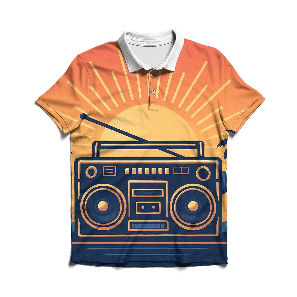 Boombox Sunset Silhouette classic pique polos