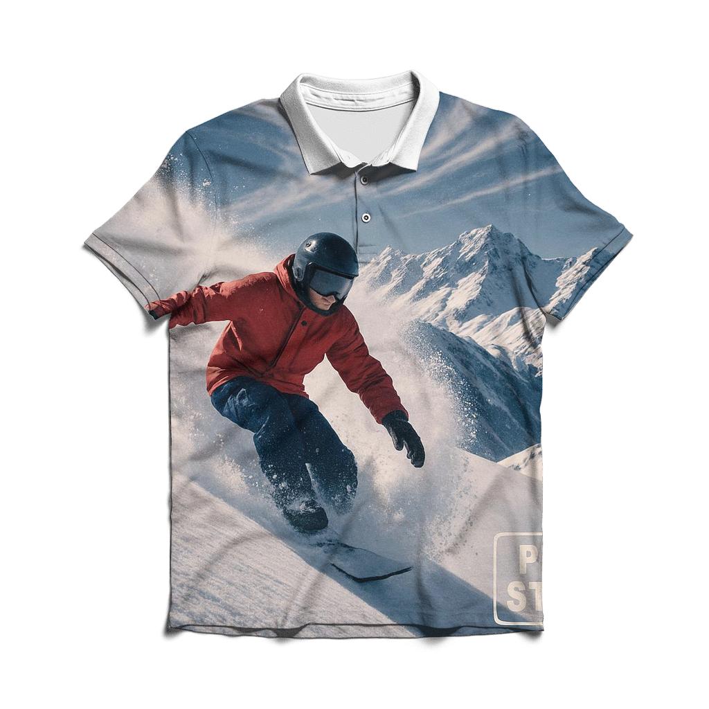 Alpine Snowboard Carve premium cotton polo shirts