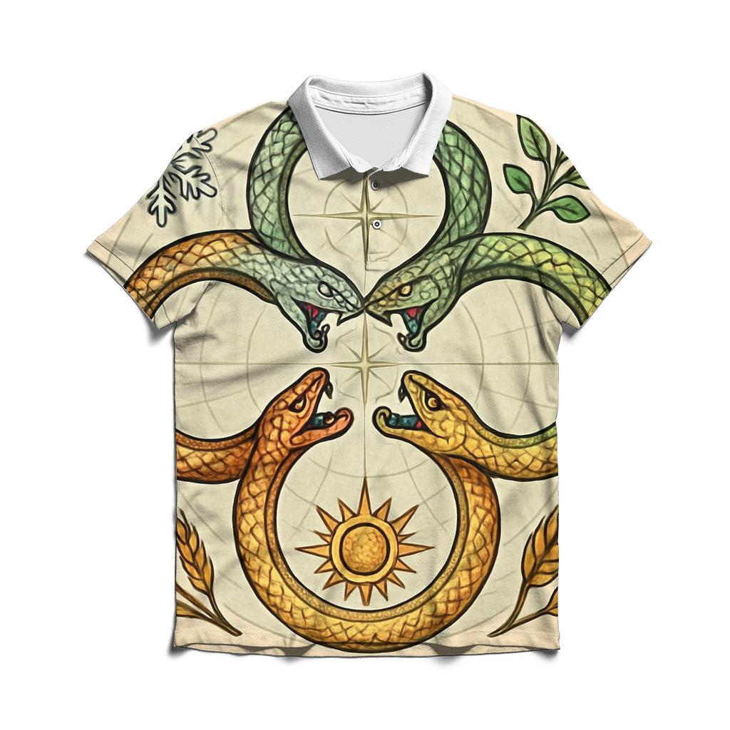 Clock Of Seasons Ouroboros classic pique polos