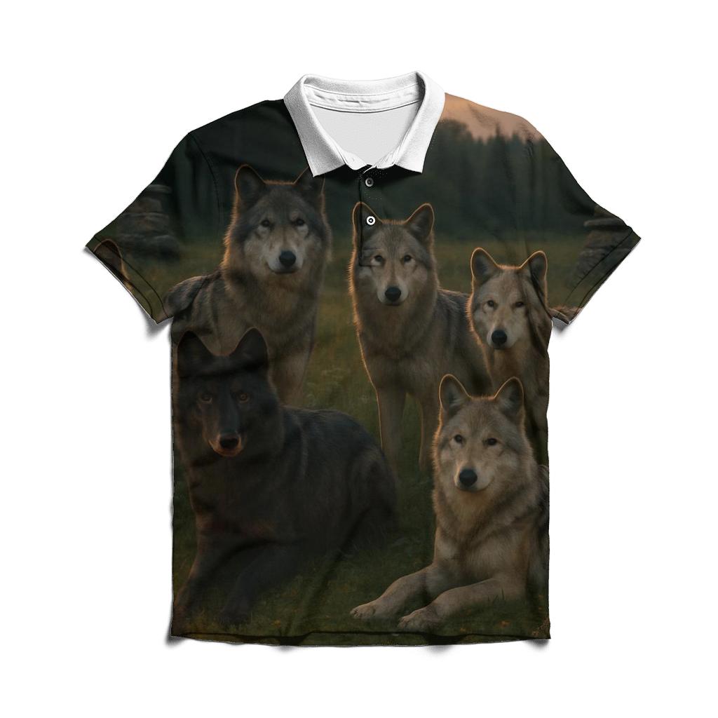 Cultural Steward Wolf Pack Portrait stylish collar polo tees