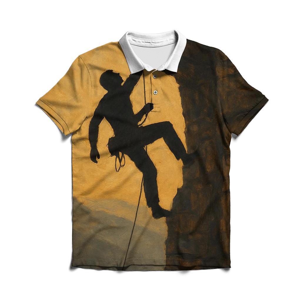Rock Climb Silhouette Ascent custom polo shirts