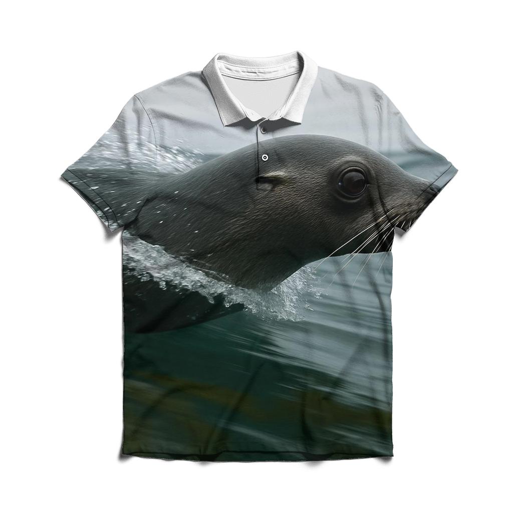 Kelp Window Northern Fur Seal designer slim fit polos