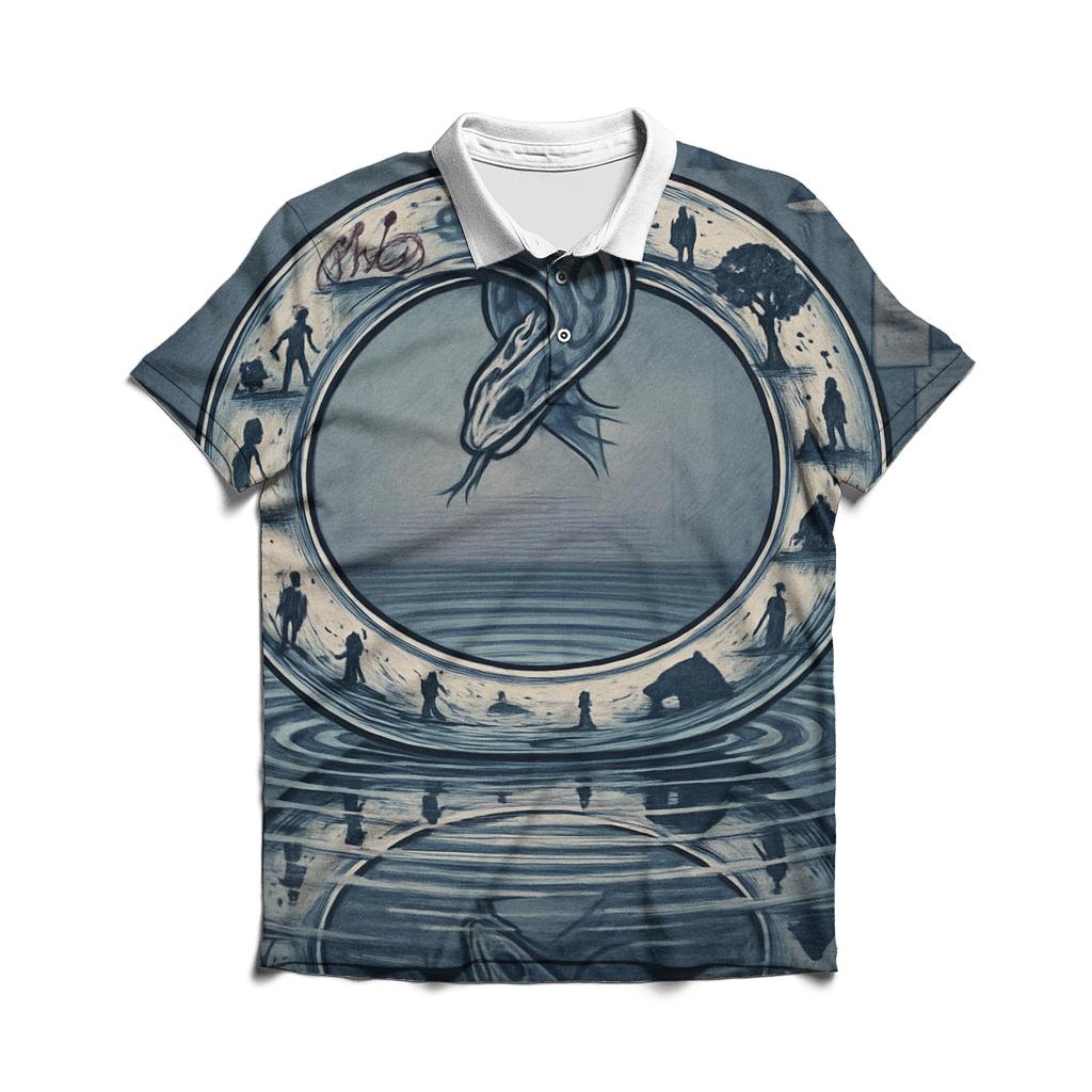 Mirror Of Echoes Ouroboros casual sports polo shirts