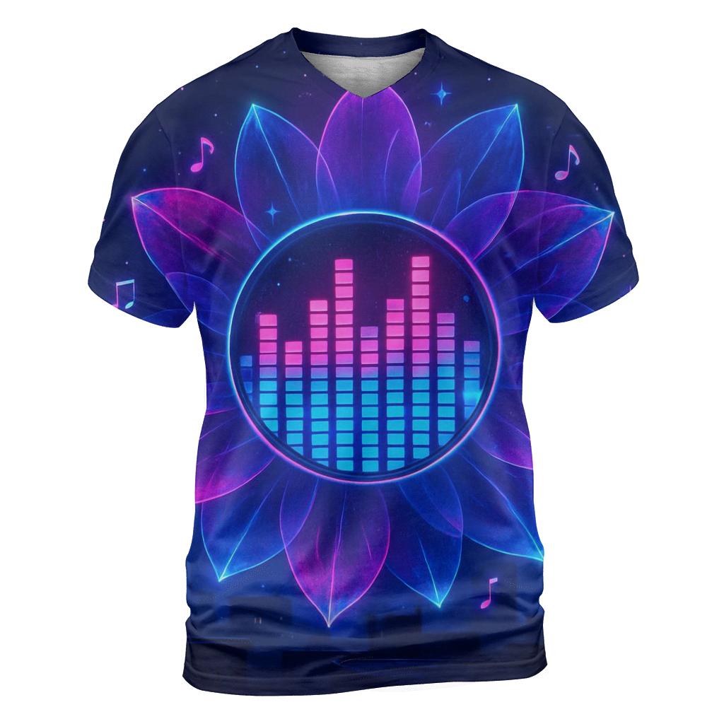 Neon Equalizer Bloom statement graphic shirts