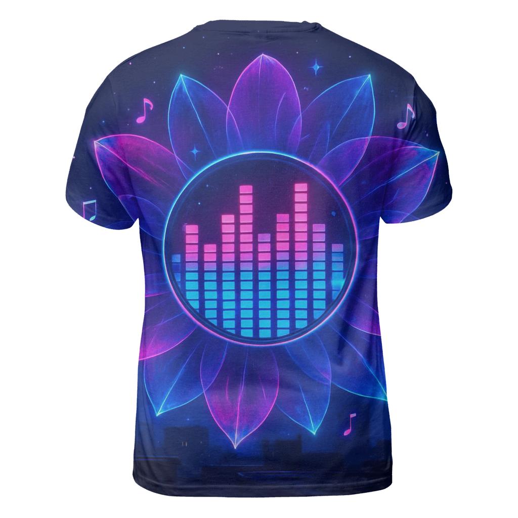 Neon Equalizer Bloom statement graphic shirts
