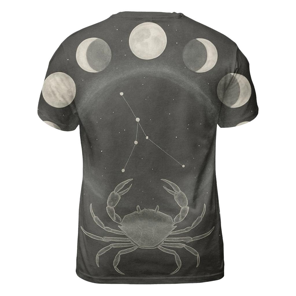 Lunar Cancer Moon Cycle vibrant all-over design tees