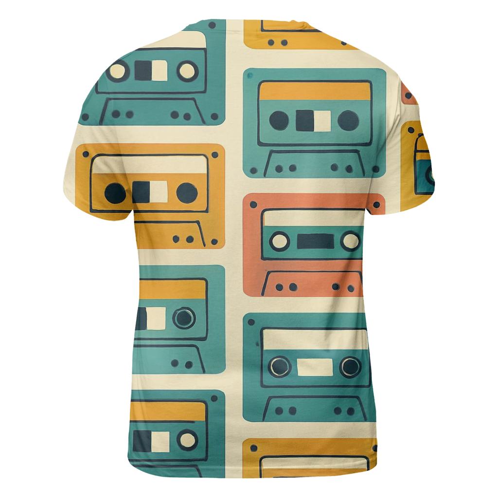 Cassette Collage Pattern custom all-over print shirts