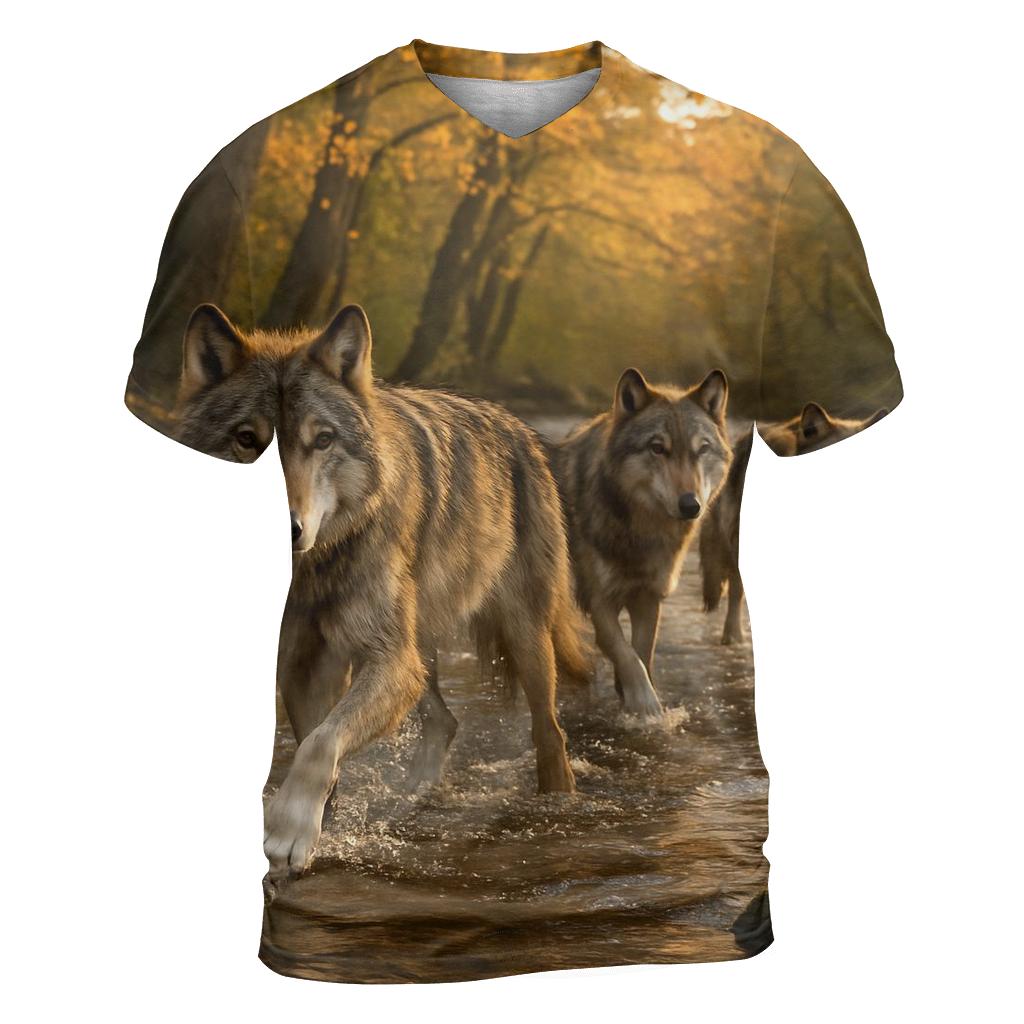 Forest Pack Crossing Stream statement graphic shirts
