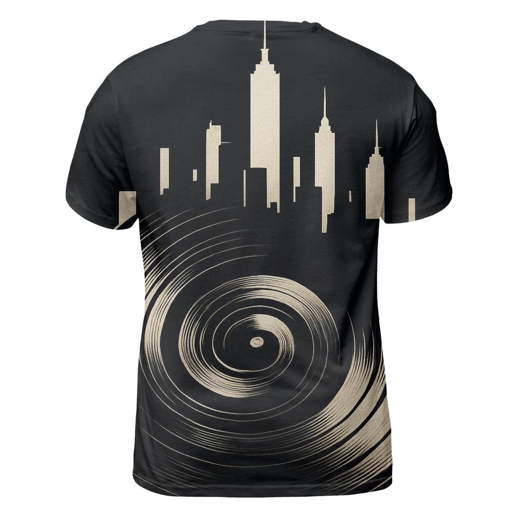 Vinyl Spiral Skyline statement graphic shirts