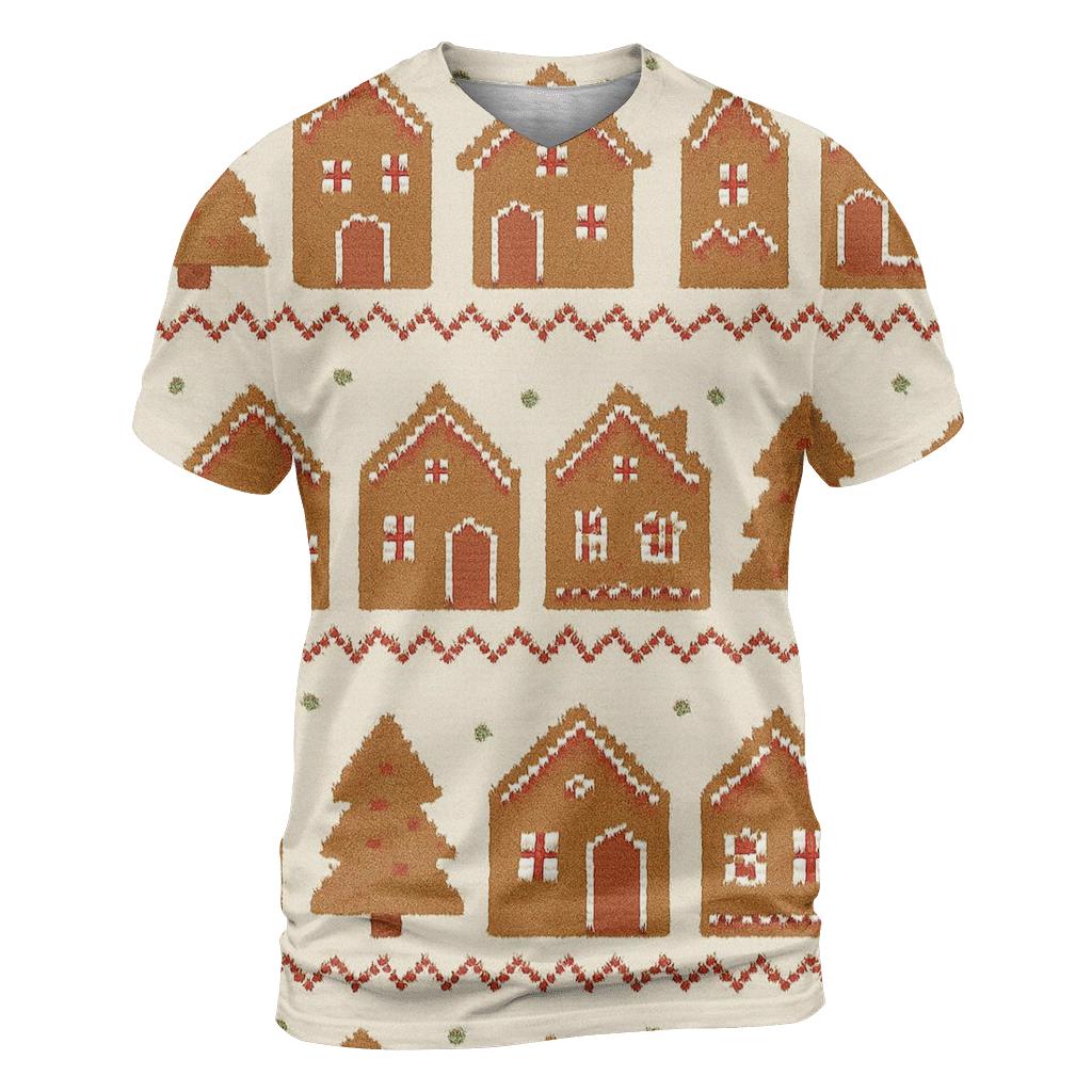 Gingerbread Village Parade Design statement graphic shirts