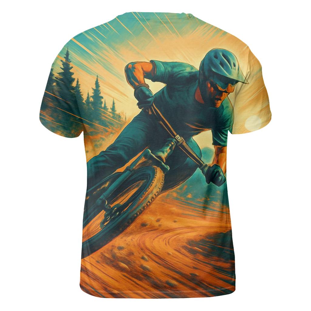 Mountain Biking Trail Burst creative print fashion shirts
