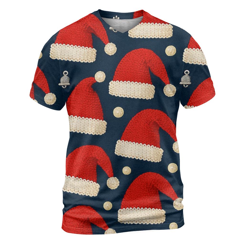 Santa Hat Scatter Bands Design artistic all-over print tops