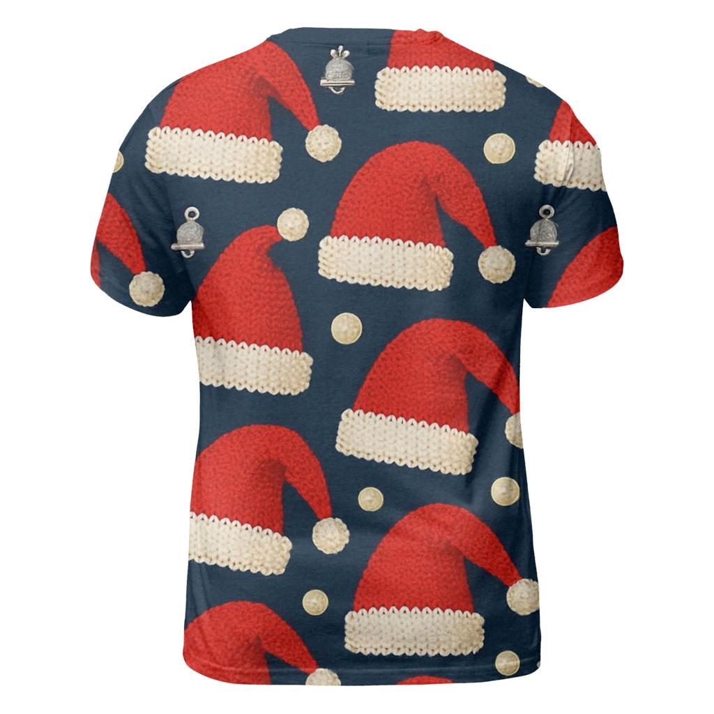 Santa Hat Scatter Bands Design artistic all-over print tops