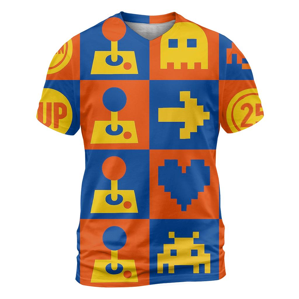 Arcade Token Mosaic statement graphic shirts