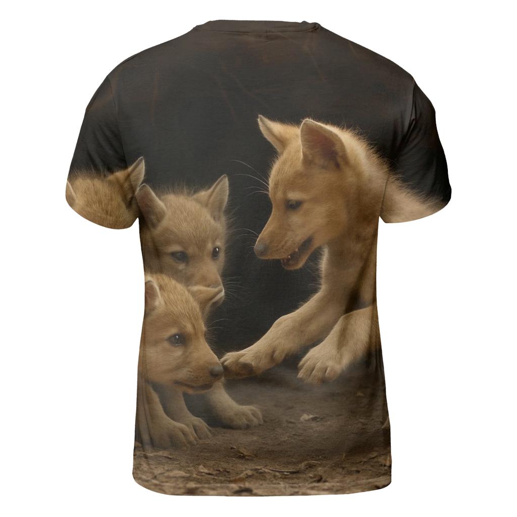 Wolf Pup Schooling Lesson trendy printed shirt styles
