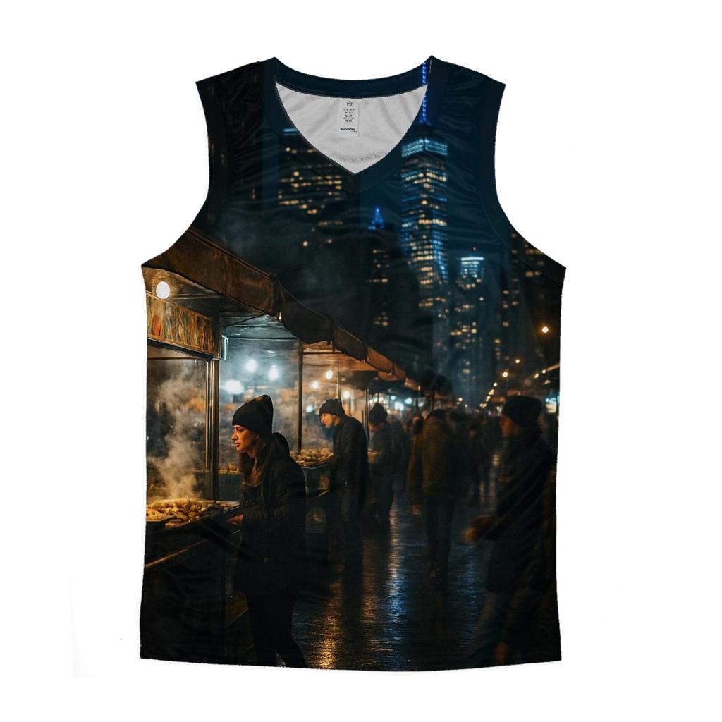 Night Market Skyline Contrast sports performance tank tops