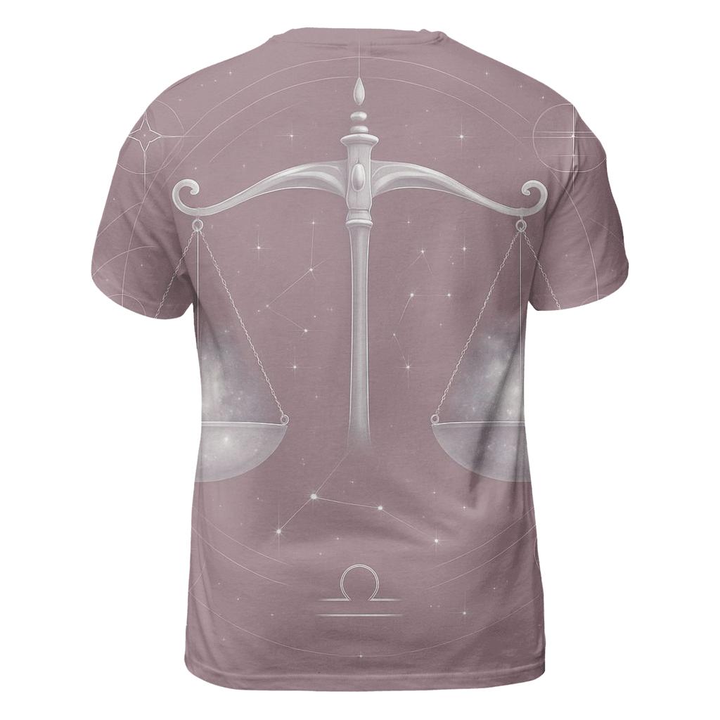 Libra Scales Cosmic Balance vibrant all-over design tees