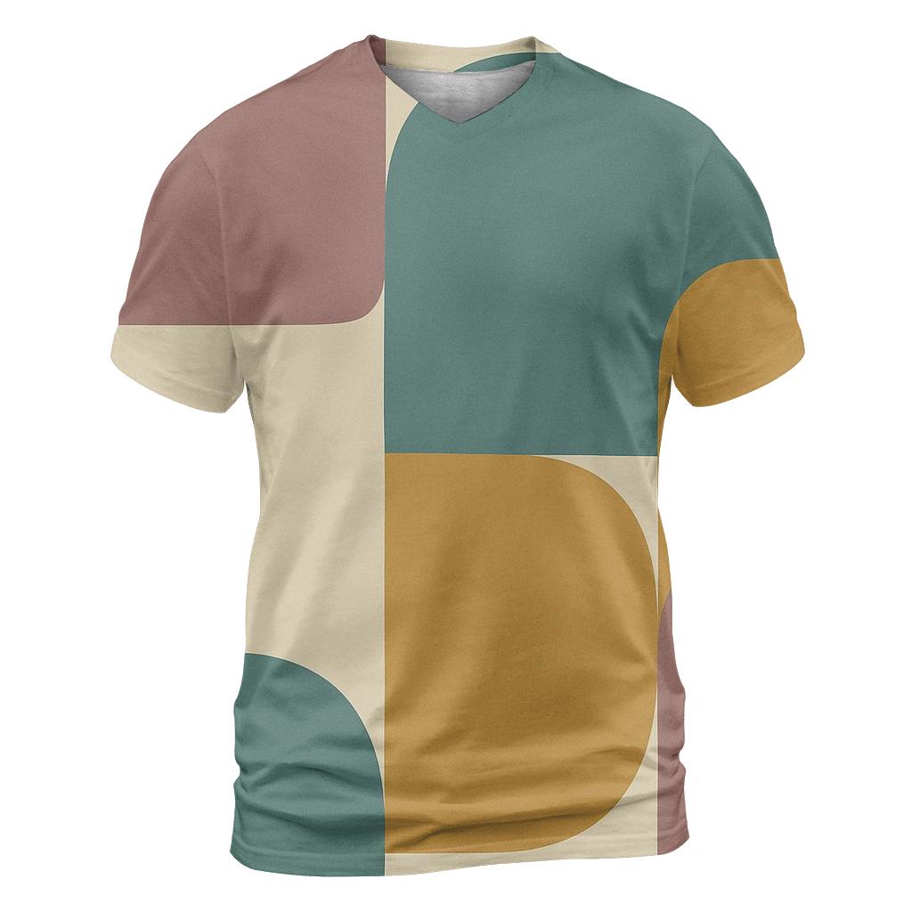 Velvet Abstract Blocks artistic all-over print tops