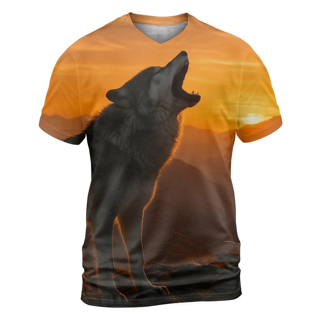 Mountaintop Howl At Crest trendy printed shirt styles