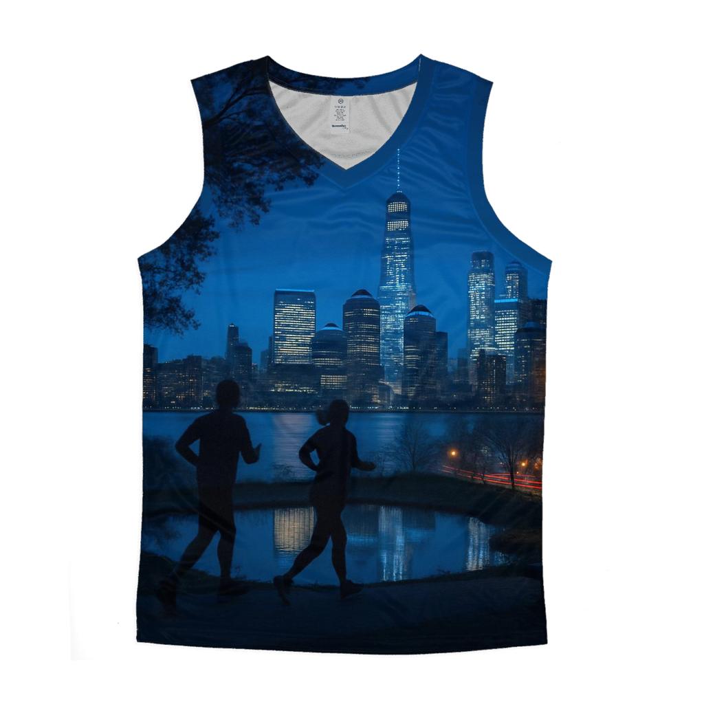 Central Park Overlook At Blue Hour trendy fitted tank tops