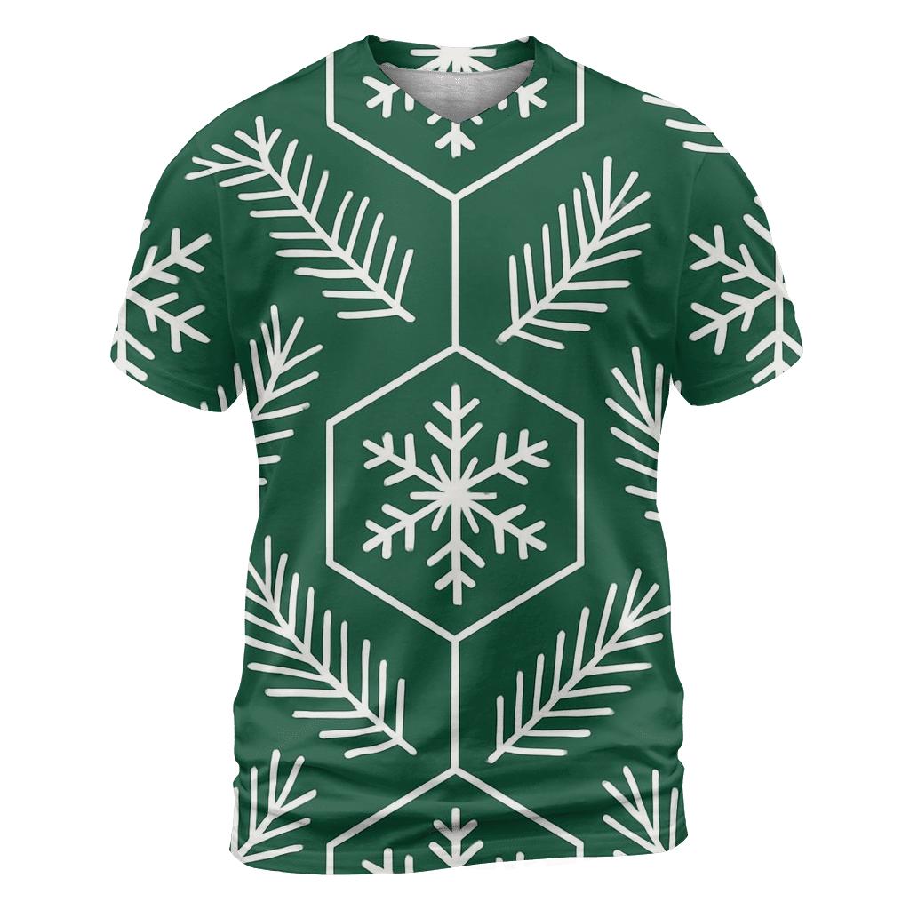 Hexagonal Snowfall Pattern custom all-over print shirts