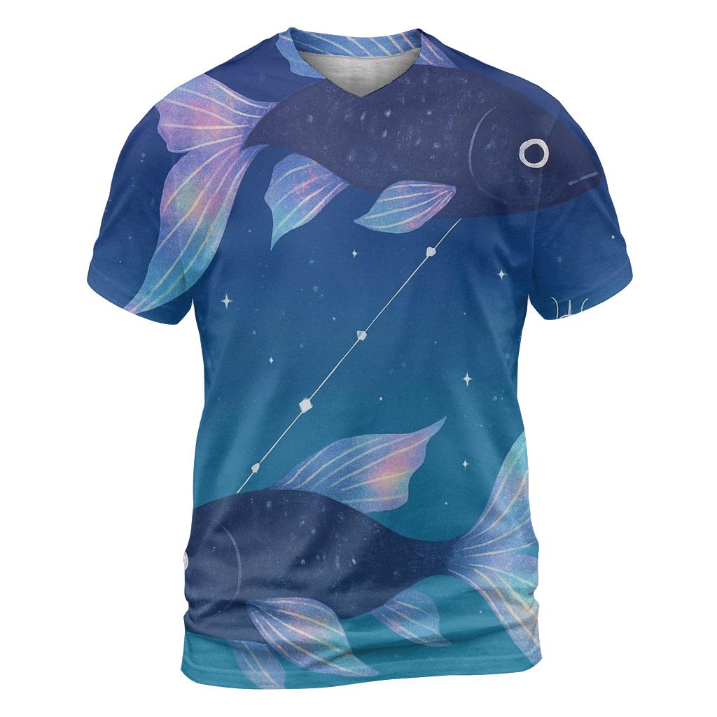 Pisces Dreamstream Dual Fish unique graphic print tees