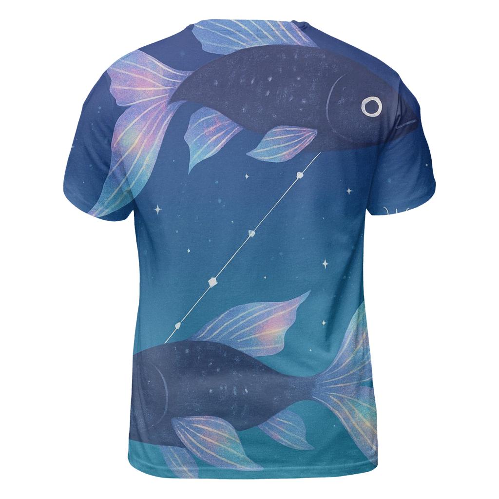 Pisces Dreamstream Dual Fish unique graphic print tees