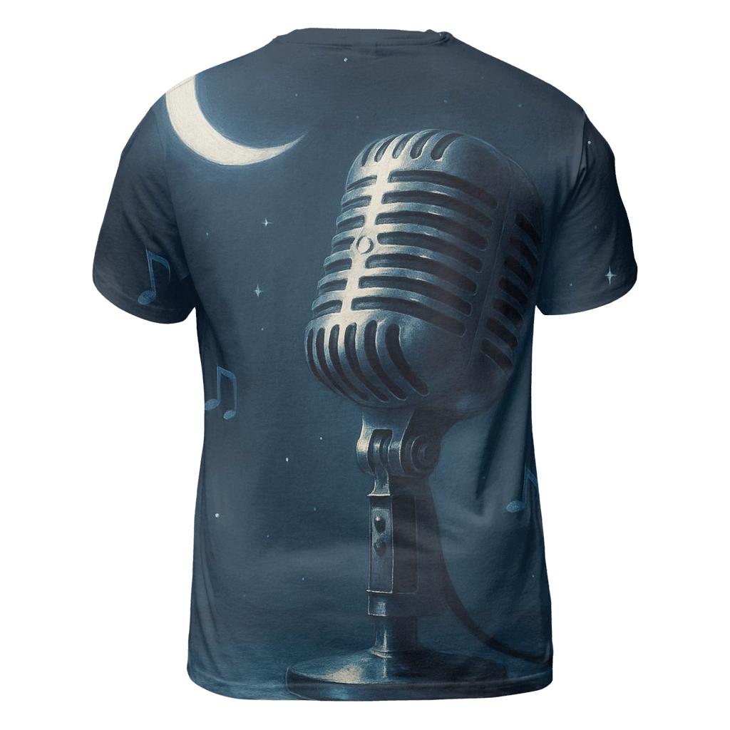Microphone Moonlight vibrant all-over design tees