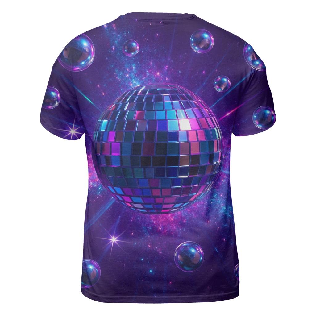 Disco Nebula vibrant all-over design tees