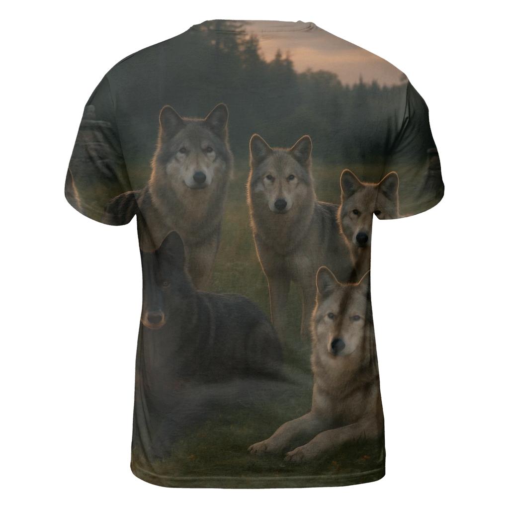 Cultural Steward Wolf Pack Portrait creative print fashion shirts