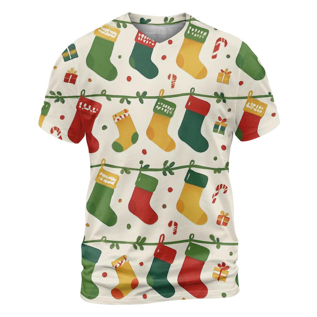 Stocking Garland Ladder Design statement graphic shirts