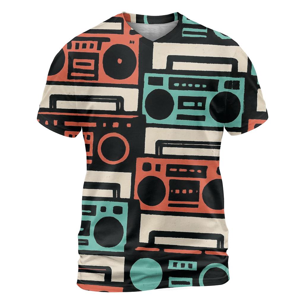 Boom Box Block Print statement graphic shirts