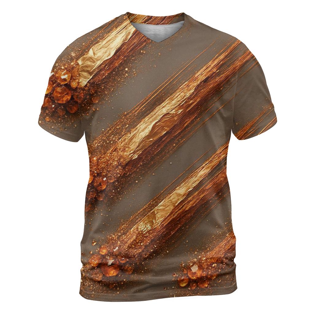 Bronze Meteor Trail vibrant all-over design tees