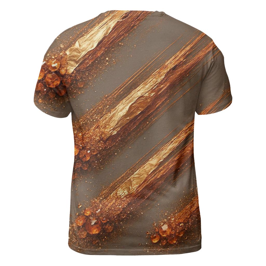 Bronze Meteor Trail vibrant all-over design tees