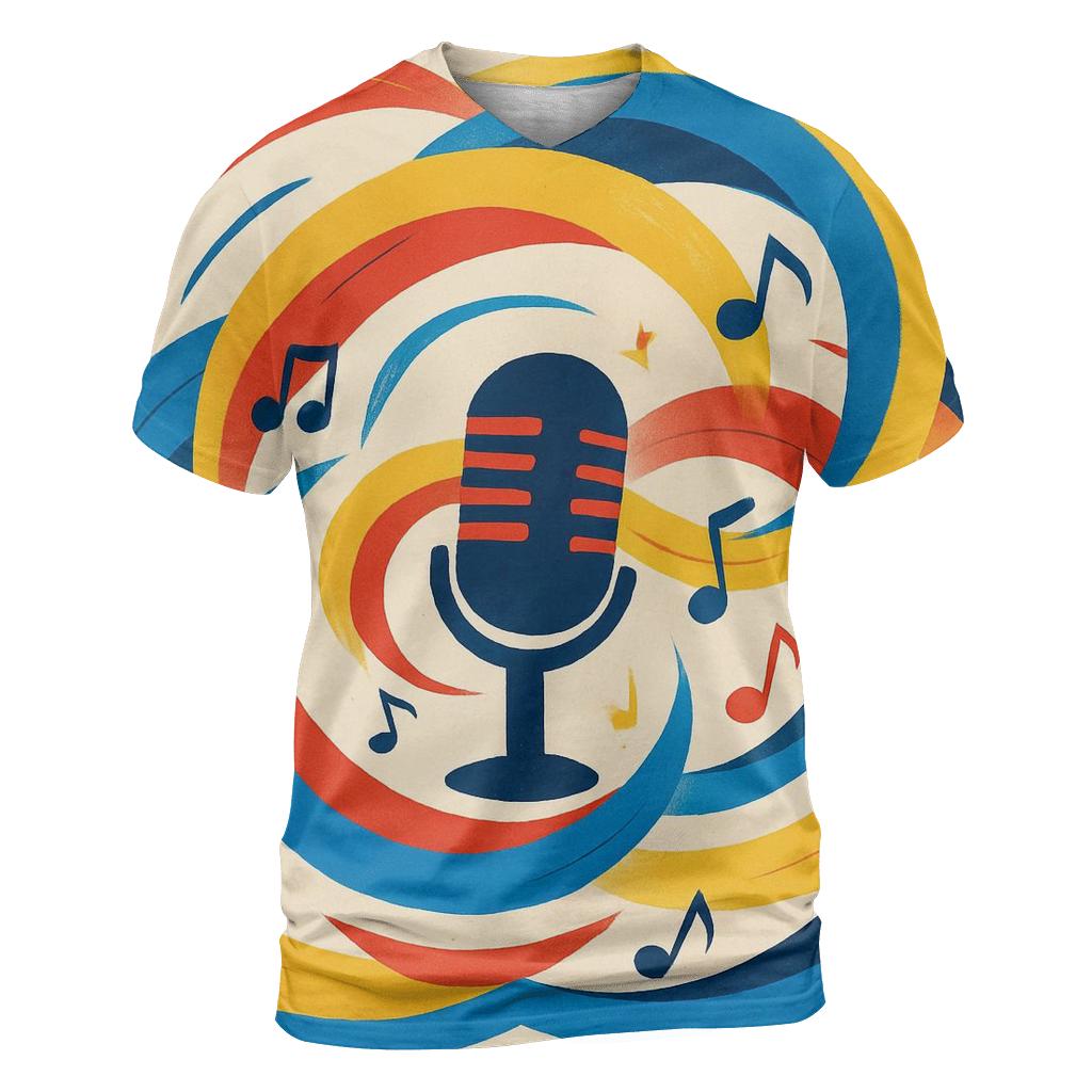 Soundwave Carousel vibrant all-over design tees