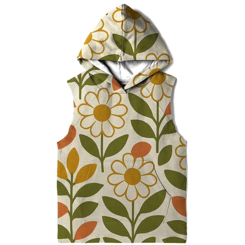 Harvest Flower Motif zip-up hoodies