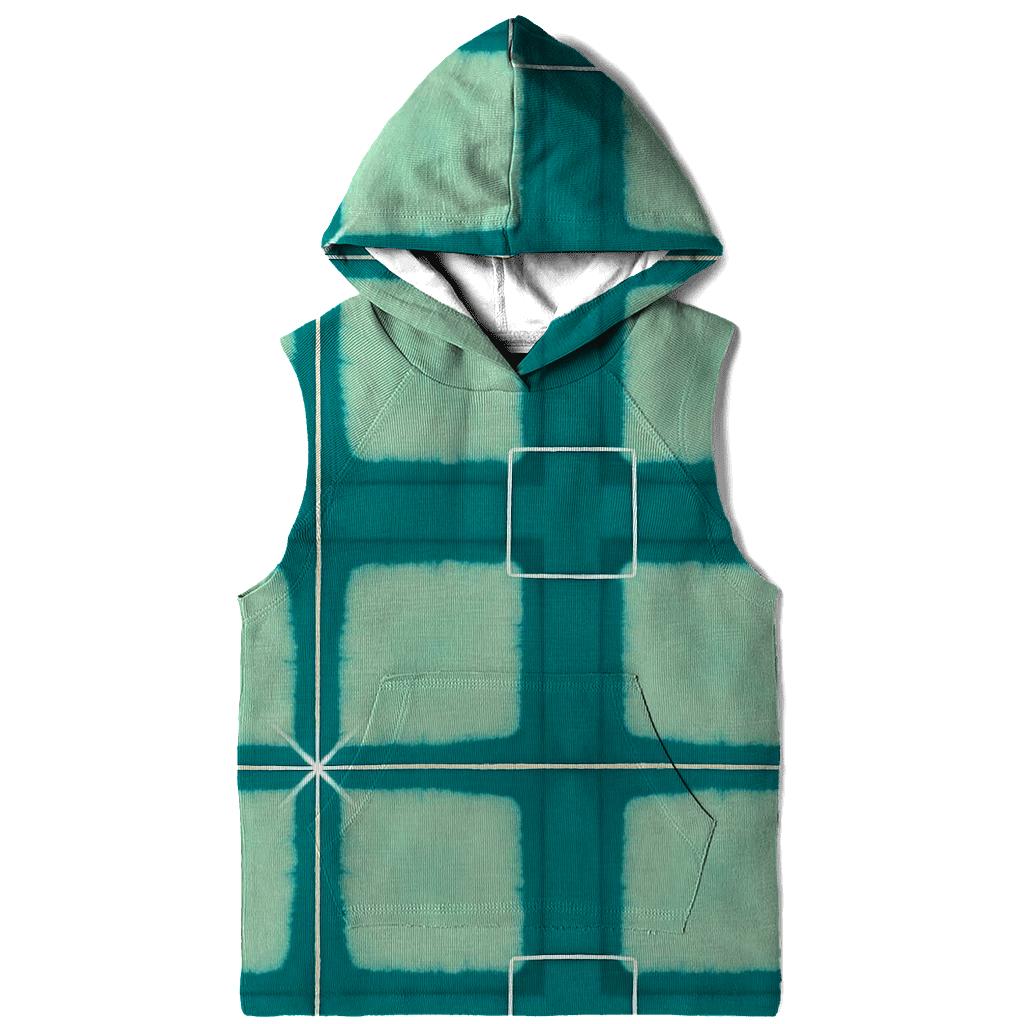 Itajime Teal Grid hoodie designs
