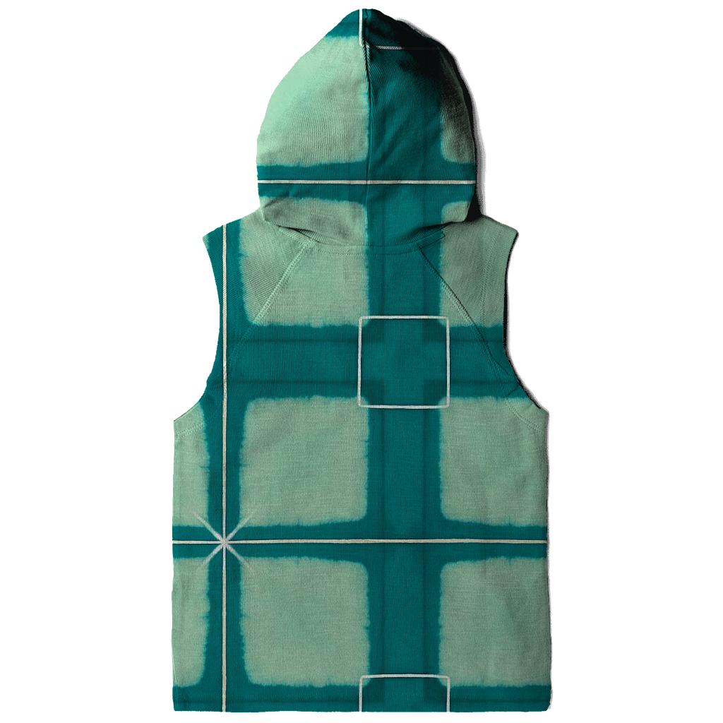 Itajime Teal Grid hoodie designs