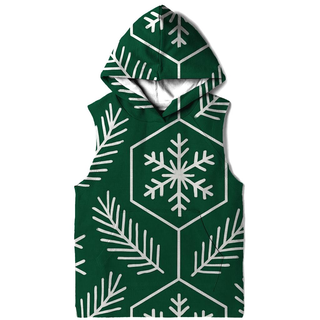 Hexagonal Snowfall Pattern embroidered hoodies