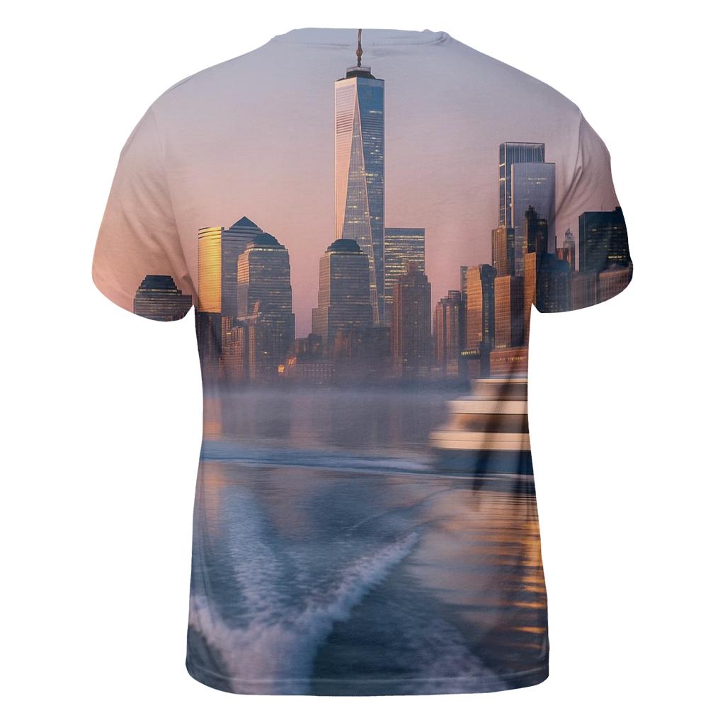 Early Morning Hudson Reflection unique graphic print tees