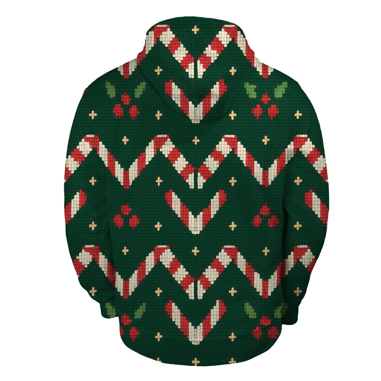 Candy Cane Herringbone Stitch Design premium hoodies