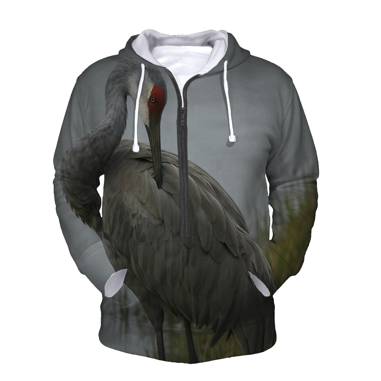 Murmuration Edge Sandhill Crane zip-up hoodies
