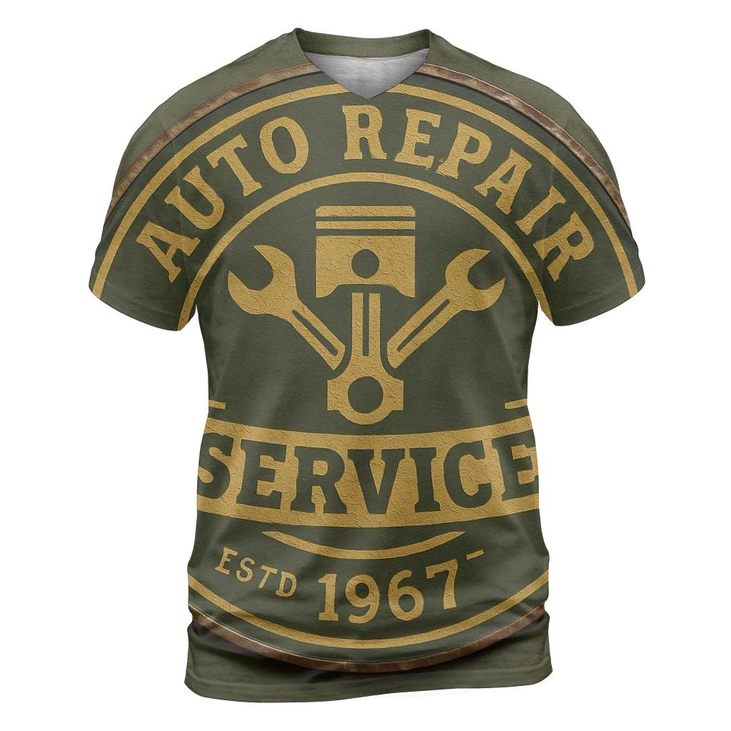 Antique Garage Emblem creative print fashion shirts