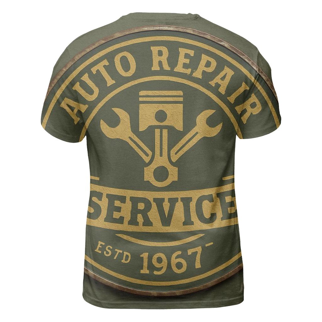 Antique Garage Emblem creative print fashion shirts