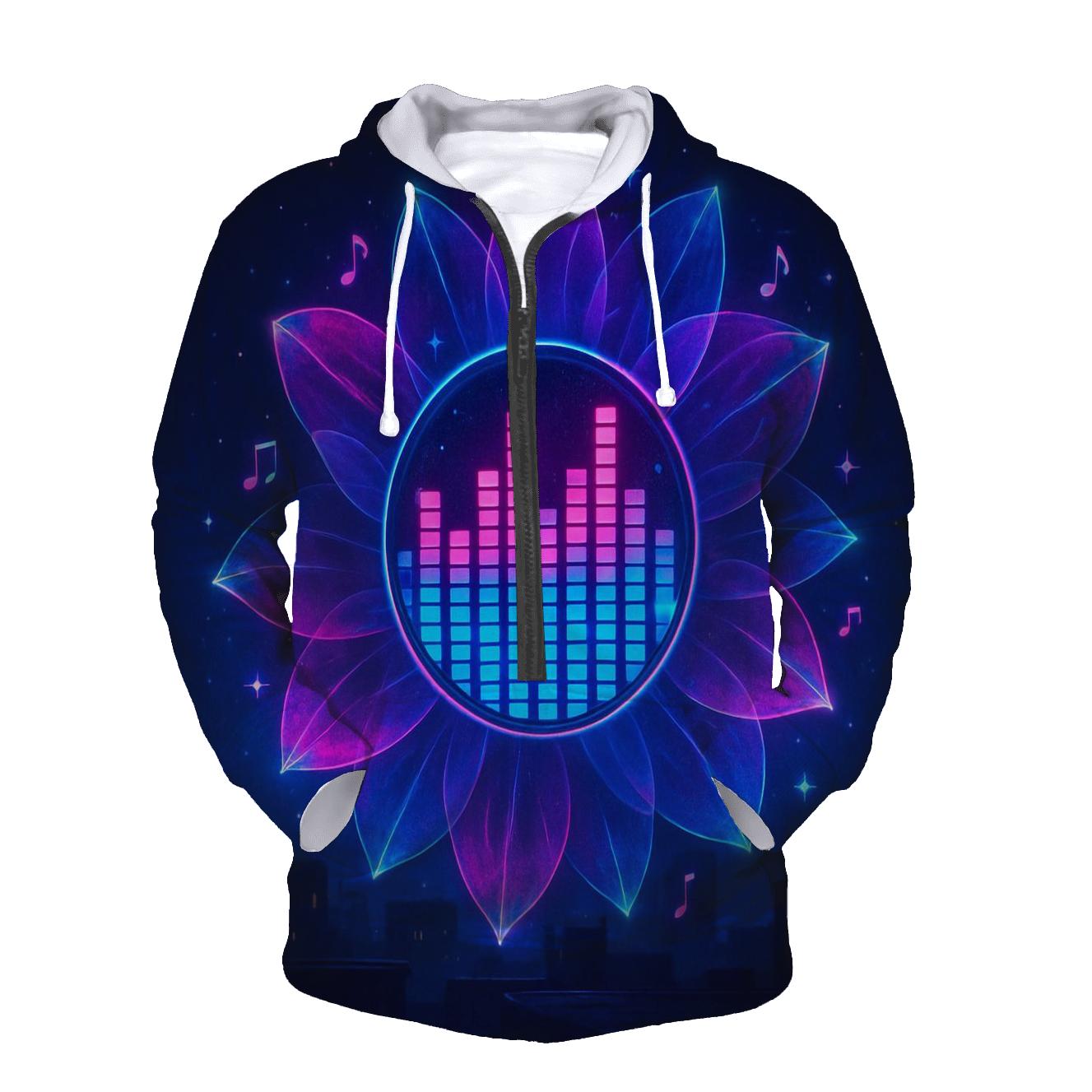 Neon Equalizer Bloom heavyweight hoodies