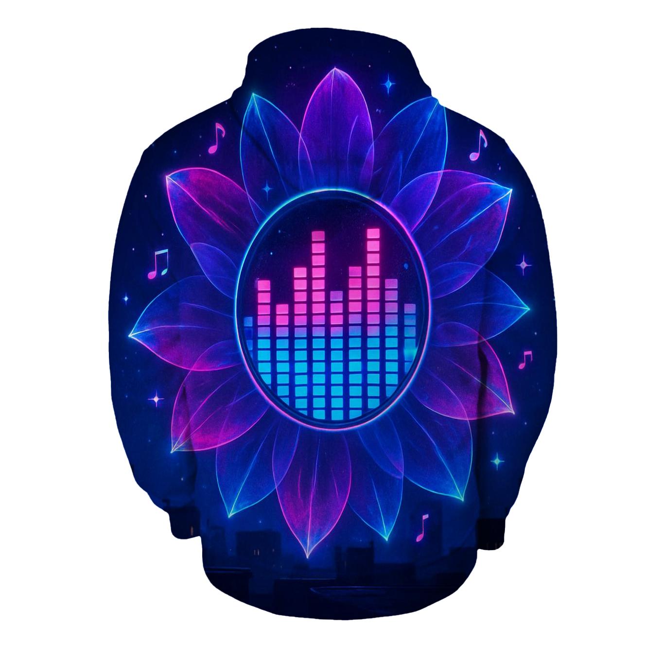 Neon Equalizer Bloom heavyweight hoodies